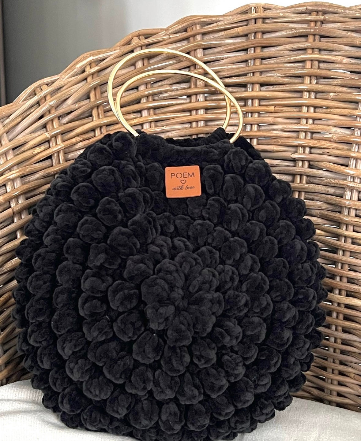 Sac crochet velours 